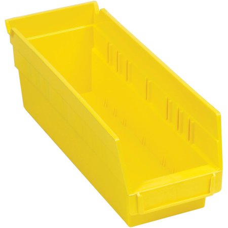GLOBAL INDUSTRIAL Shelf Storage Bin, Polypropylene, 4 in H, Yellow 184837YL